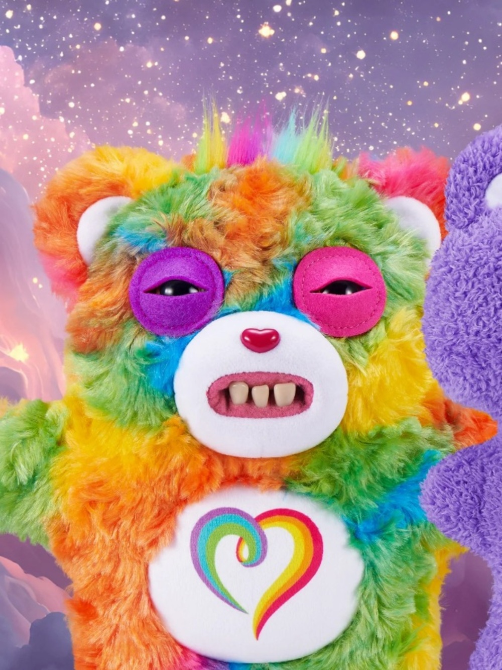 Fuggler X Care Bears - Rainbow Plush Bear Toy with Heart Belly Patch - Picture 5 of 9